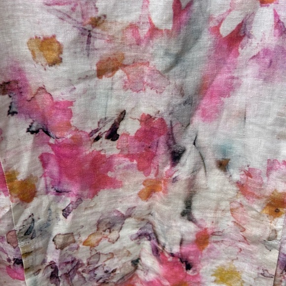 Purejill J.Jill Linen Watercolor Dress Spring Vacation Summer Cruise Beach Sz S - Picture 4 of 7